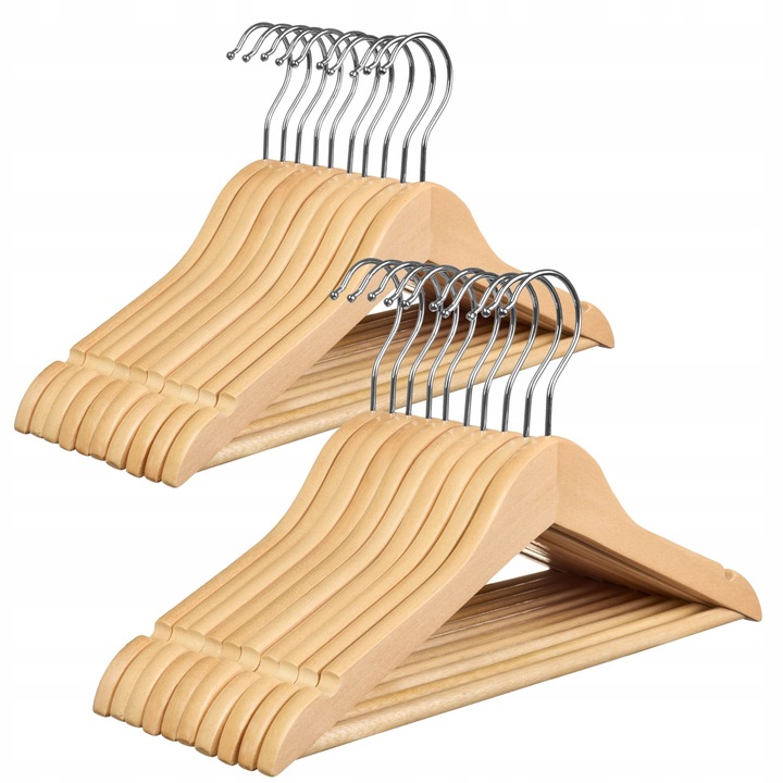 WIESZAK NA UBRANIA DZIECIĘCE WIESZAKI OGIVO x20 DLA DZIECI DREWNO