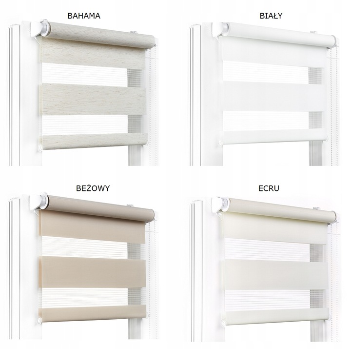 ROLETA DZIEŃ NOC 68x150 CM NAPINACZ RÓŻNE KOLORY