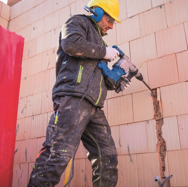 Lekki Młot Udarowy Wyburzeniowy SDS PLUS 2 Dłuta 5J 1,3kW SCHEPPACH