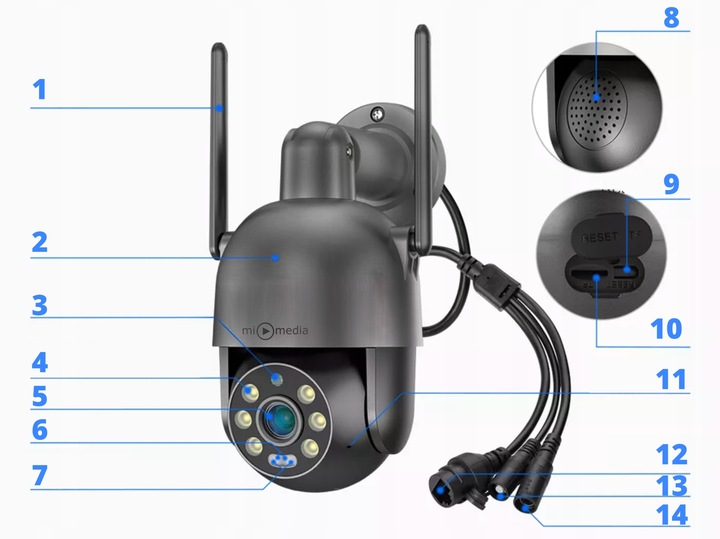 KAMERA OBROTOWA IP WiFi ZEWNĘTRZNA 8MPx ULTRA HD 6x ZOOM DETEKCJA 4K ICsee