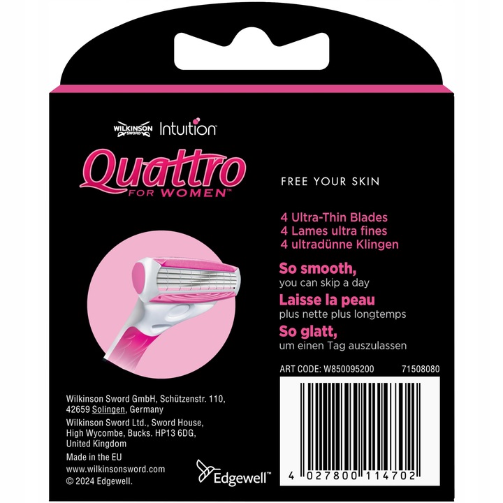 6x Wkłady Nożyki WILKINSON Quattro for WOMEN