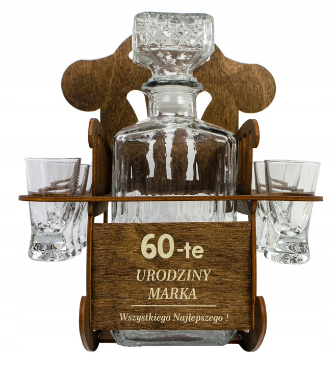 FOTEL BUJANY KARAFKA KIELISZKI PREZENT NA URODZINY DLA EMERYTA