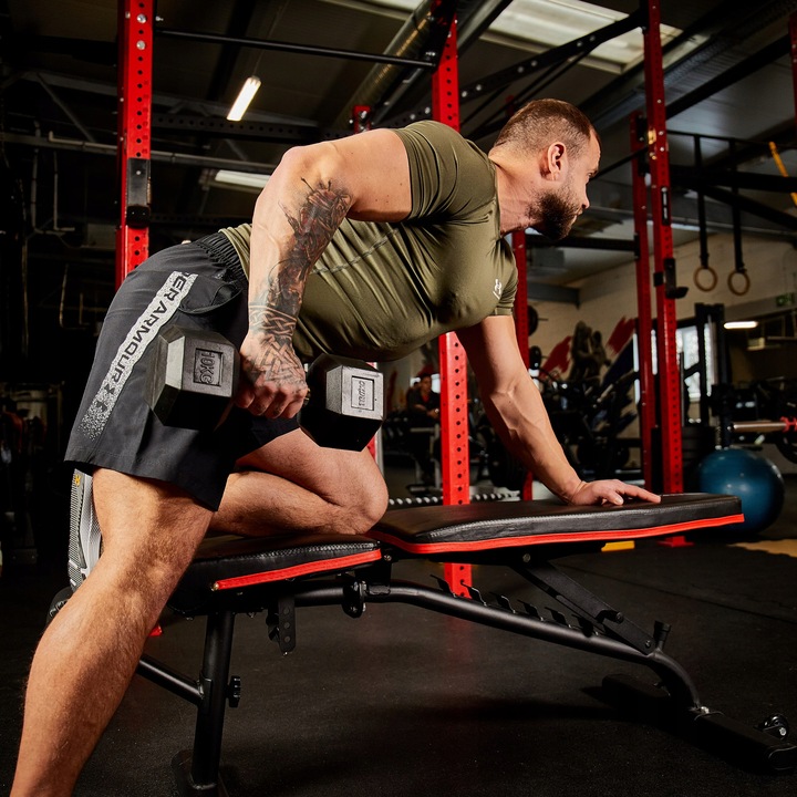 Hantel ogumowany TREXO Hex 10 kg ANTYPOŚLIZGOWOŚĆ HEKSAGONALNE SOLIDNE