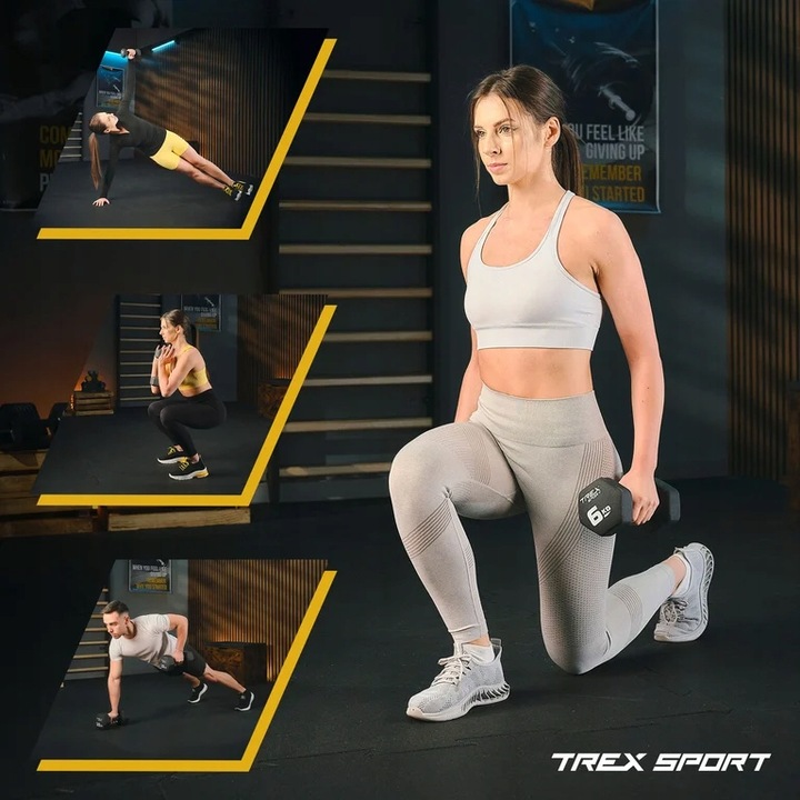 Zestaw 2x7kg hantle żeliwne hantelki ciężarki do ćwiczeń fitness Trex