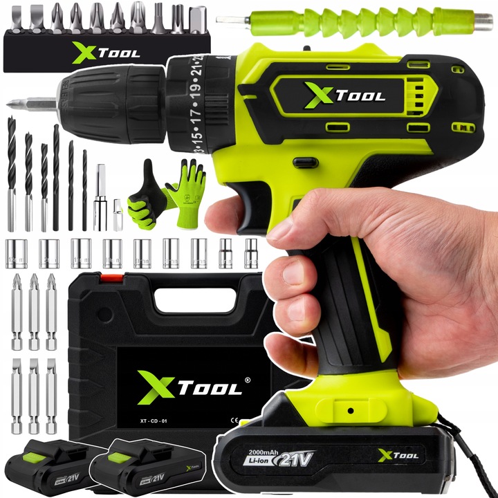 WIERTARKO WKRĘTARKA UDAROWA AKUMULATOROWA WKRĘTAK ZAKRĘTARKA 2xAKU 21V