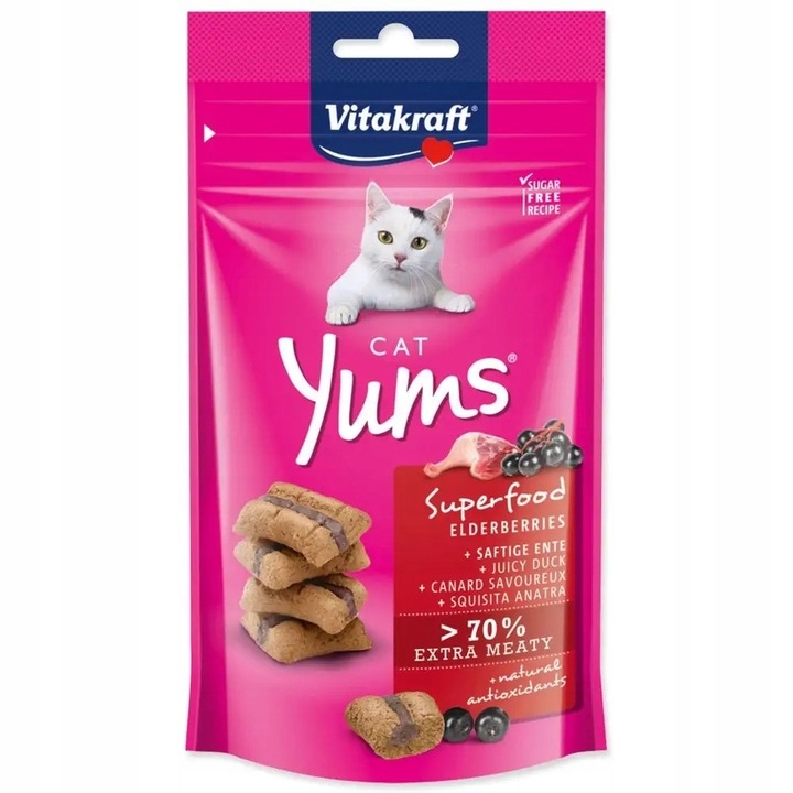 PRZYSMAK DLA KOTA smakołyki MIX SMAKÓW ciastka VITAKRAFT CAT Yums 10x 40g