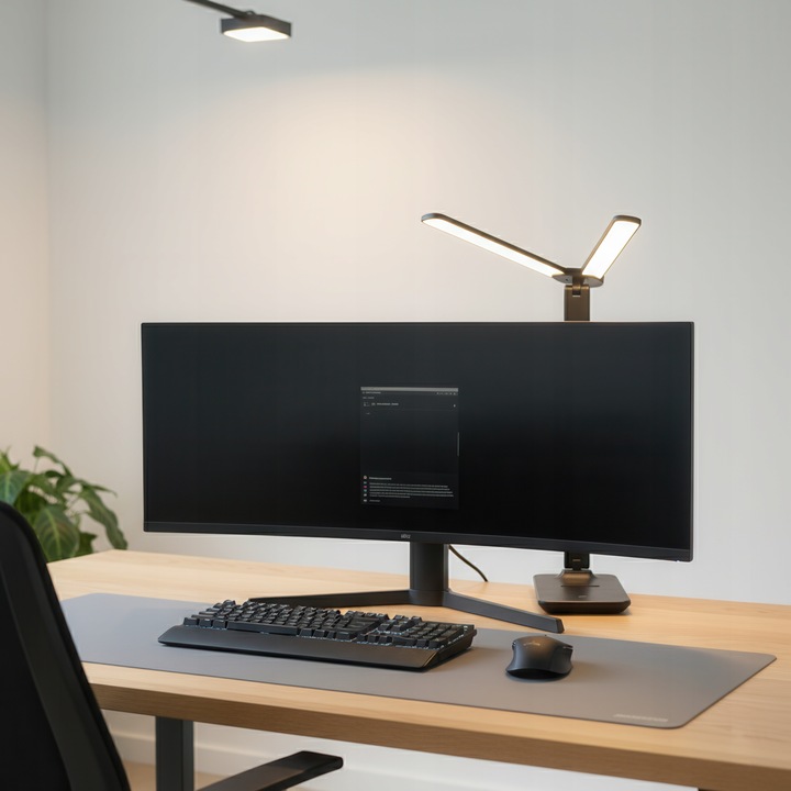 Lampka Biurkowa LED Podwójna Kreślarska Regulowana Dotyk Szkolna Na