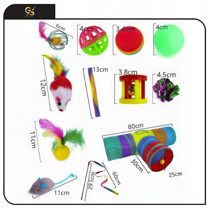 Zestaw Zabawki Dla Kota Mysz Wędka Piłki Duży Domek Tunel dla Kota 20 el XL