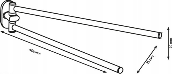 WIESZAK UCHWYT ŁAZIENKOWY PODWÓJNY NA RĘCZNIK ścienny CZARNY MAT BLACK