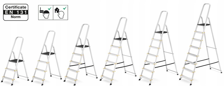 Drabina aluminiowa domowa jednostronna profesjonalna HIGHER 5 stopni