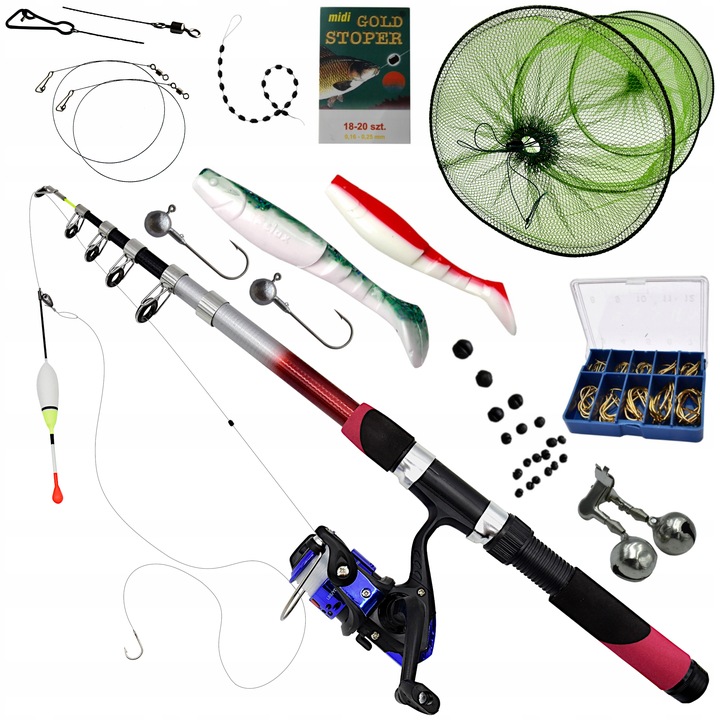 GOTOWY Uzbrojony Zestaw Wędkarski nad wodę