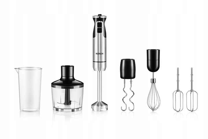 BLENDER RĘCZNY MIKSER WIELOFUNKCYJNY KERCH QUICK TURBO 1200W +AKCESORIA