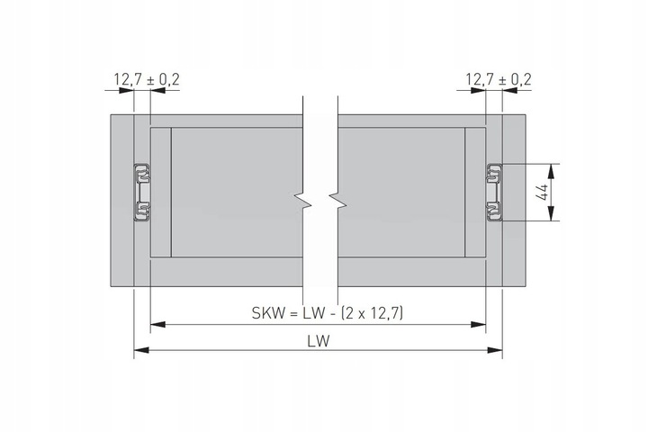 Prowadnica kulkowa GTV push open do szuflad 500 mm pełny wysuw udźwig