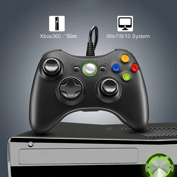 Kontroler USB Gamepad do konsoli Xbox 360/PC Win7, joystick z kablem