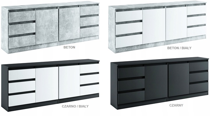 028055 KOMODA / ZESTAW 2d6s/200cm - CZARNY / WOTAN / WOTAN # KOLORY