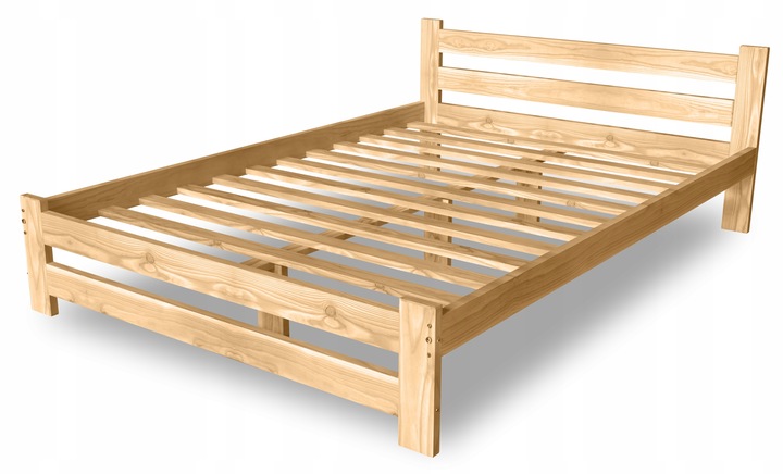 ŁÓŻKO DREWNIANE 180x200 B sosnowe WYSOKI ZAGŁÓWEK