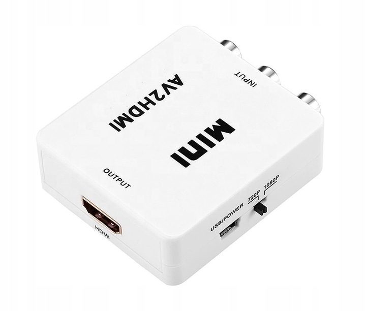 Adapter konwerter sygnału AV RCA CINCH do HDMI