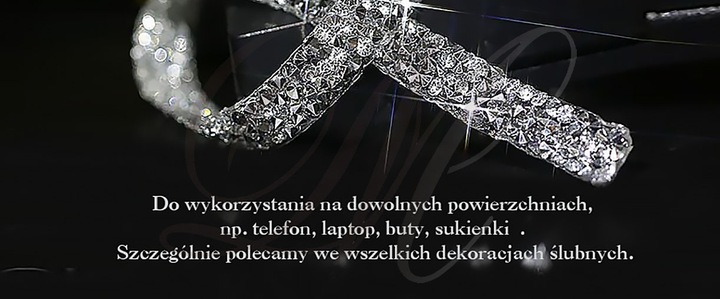 TAŚMA TERMO 1m ozdobna cyrkonie hotfix termoprzylepna cyrkoniami srebrna