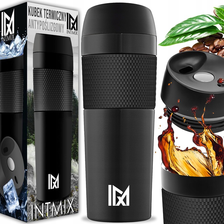 KUBEK TERMICZNY TERMOS ANTYPOŚLIZGOWY NA KAWĘ HERBATĘ DO SAMOCHODU DUŻY