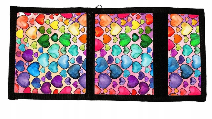 Portfel na Rzep Serca materiałowy portfel serduszka