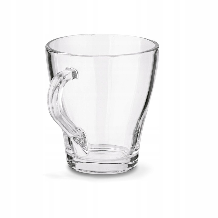 ZESTAW KUBKÓW SZKLANYCH 6x250ml SZKLANKI do kawy herbaty z uchem