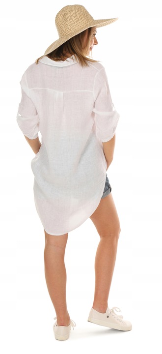 F663 Lniana KOSZULA tunika LEN