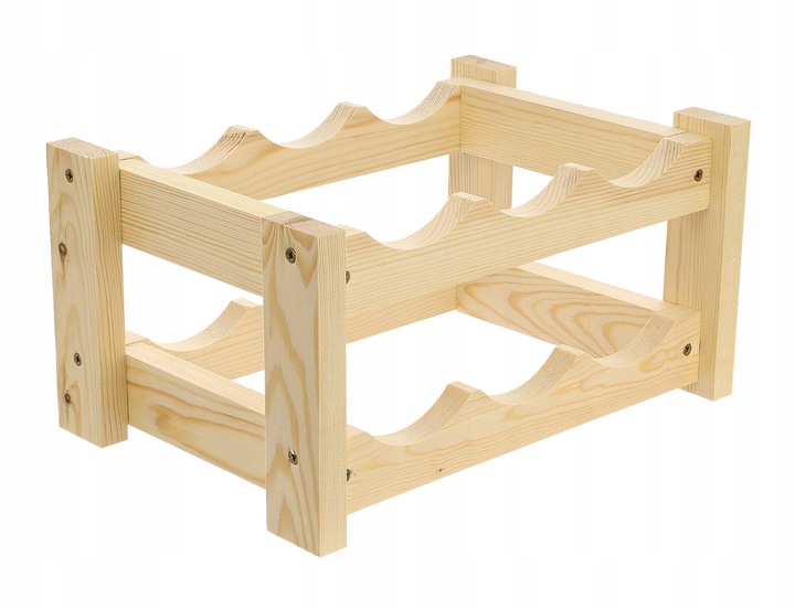Stojak na 6 butelek wina, 34 x 24 x 17,5 cm drewno z elementami