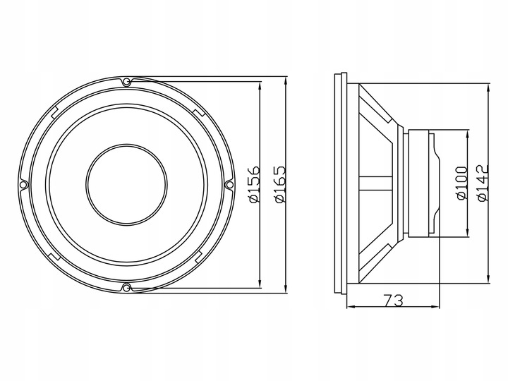 GŁOŚNIK BASOWY WOOFER 200W 165mm NISKOTONOWY JEDNODROŻNY GDN16 8 OHM