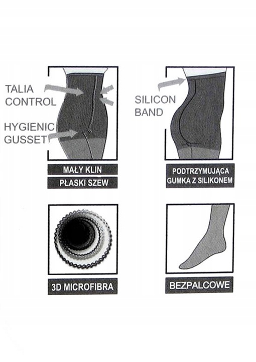 MARILYN Rajstopy wyszczuplające TALIA CONTROL 100 den czarne BLACK 3/M