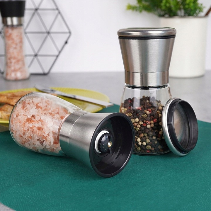 2x Młynki KUCHENNE zestaw komplet młynków do mielenia pieprzu soli przypraw