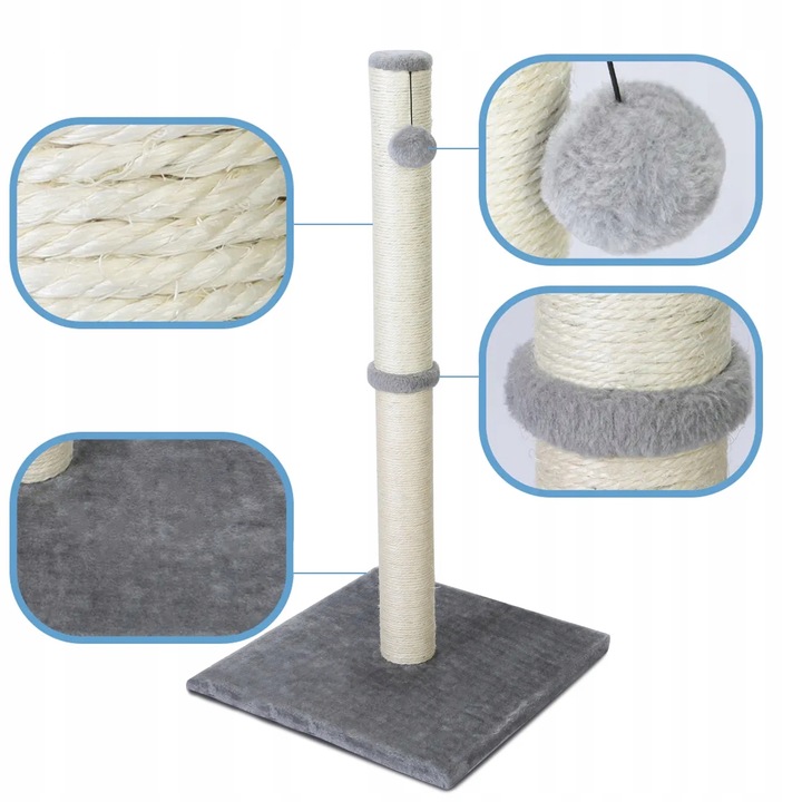 STABILNY WYSOKI SŁUPEK DRAPAK DO DRAPANIA 88 CM DLA KOTA SZEROKA PODSTAWA