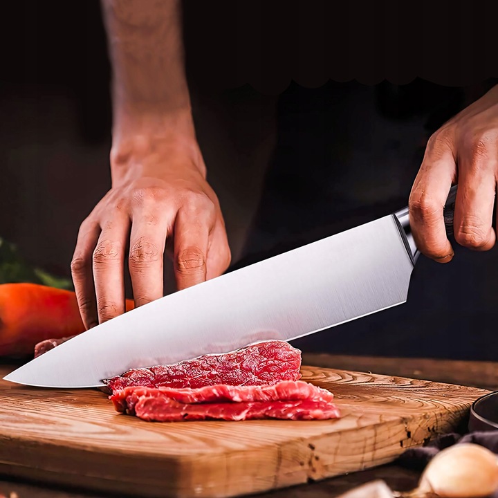 ZESTAW KOMPLET 16 NOŻY KUCHENNYCH STALOWYCH OSTRE W BLOKU STOJAK +