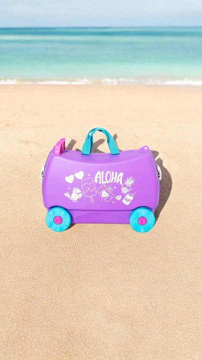 Walizka kabinowa dla dzieci jeżdżąca podróżna jeździk MAGIC TRAVEL HOLIDAY