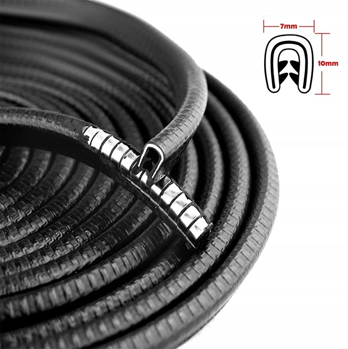 USZCZELKA OSŁONA KRAWĘDZI DRZWI SAMOCHODOWYCH ZBROJONA WZMOCNIONA 5m