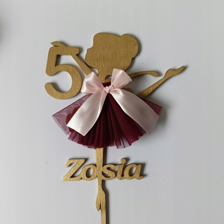 Topper Baletnica z cyfrą, urodziny