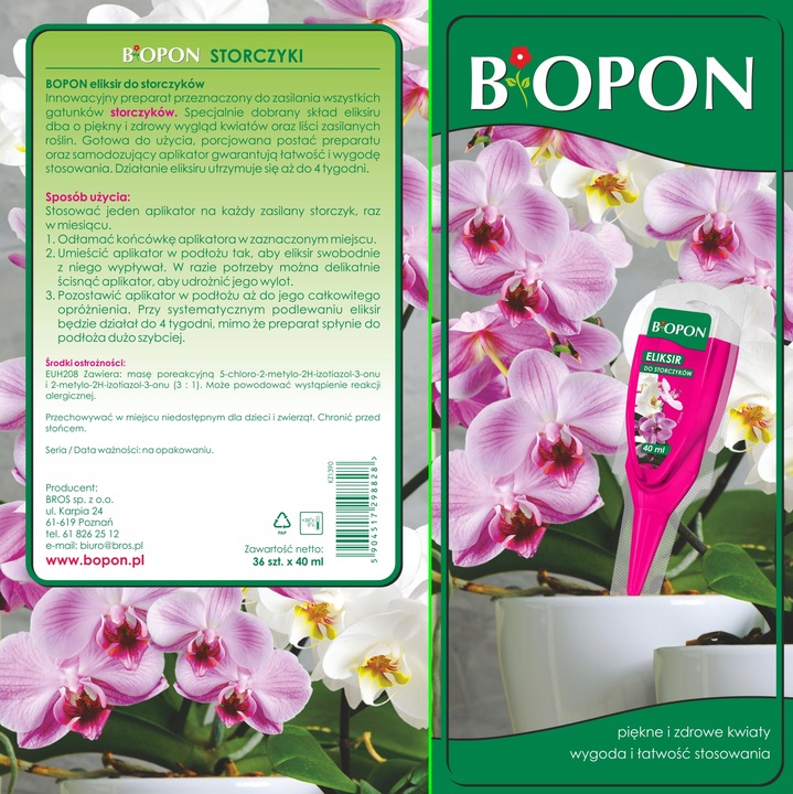 BOPON Nawóz odżywka eliksir do storczyków Biopon 40 ml - 10 sztuk
