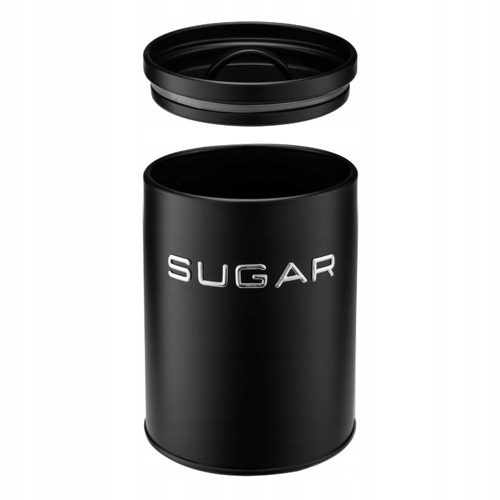 Komplet 3 pojemniki ALEX COFFEE SUGAR TEA czarny kawa cukier herbata zestaw