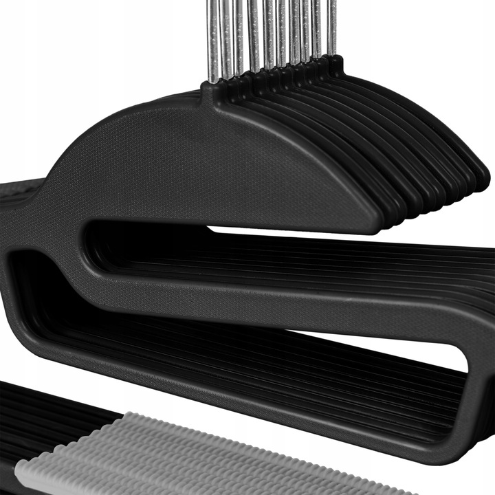 WIESZAK LOFTOWY NA UBRANIA ODZIEŻ WIESZAKI ANTYPOŚLIZGOWE CZARNE MOCNE