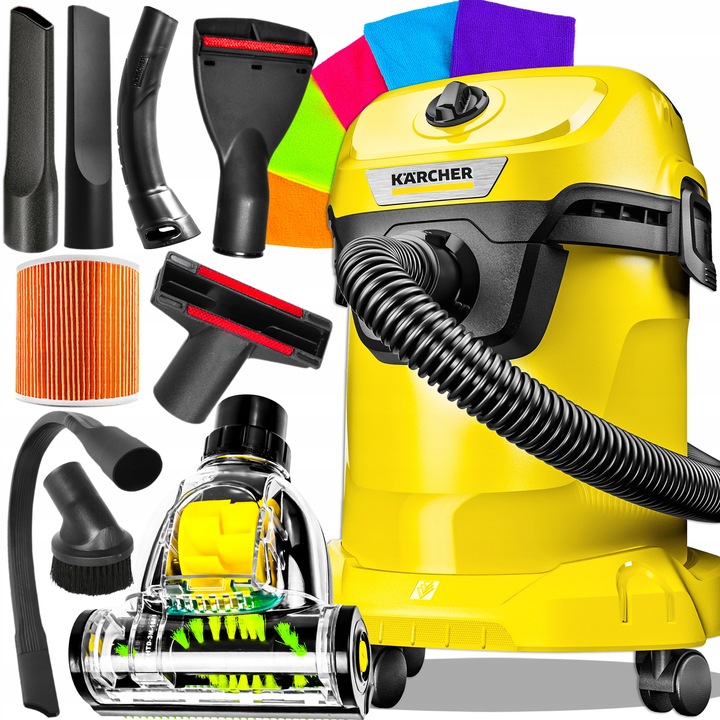 ODKURZACZ BEZWORKOWY WD3 KARCHER KOMPLET SSAWEK TURBOSZCZOTKA ZESTAW GIGANT