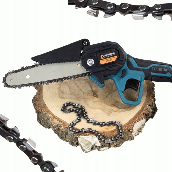 MINI PIŁA ŁAŃCUCHOWA AKUMULATOROWA DO GAŁĘZI 6" OGRODOWA PILARKA 3x
