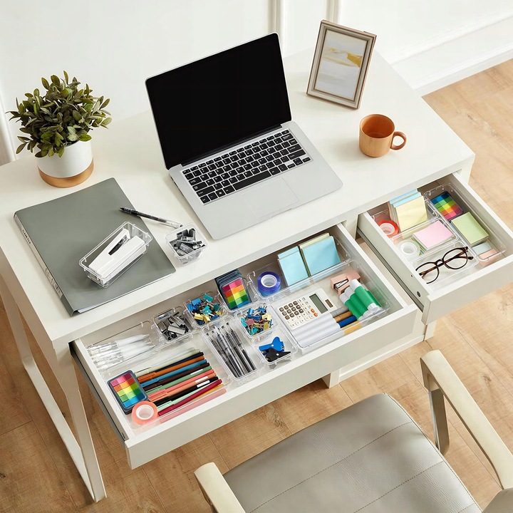 ORGANIZERY DO SZUFLADY NA PRZYBORY KOSMETYKI PRZEZROCZYSTE ZESTAW 25