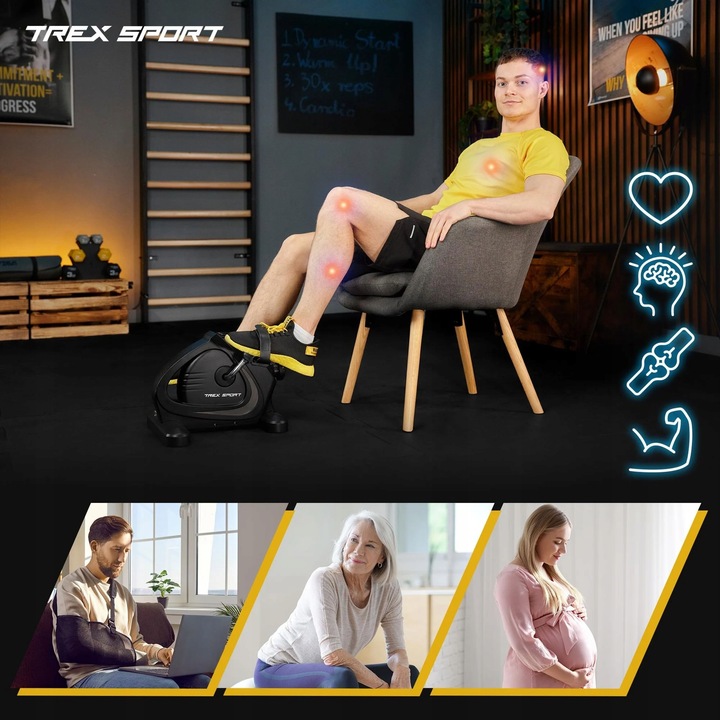 Rower stacjonarny mini rowerek treningowy do rąk i nóg rotor 2w1 Trex