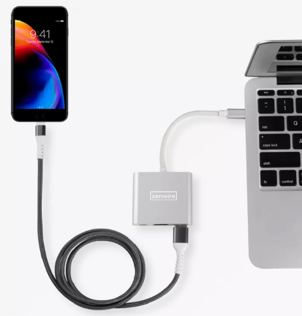 Adapter Przejściówka ZENWIRE 3w1 MHL HUB USB C HDMI 4K do MacBook Samsung