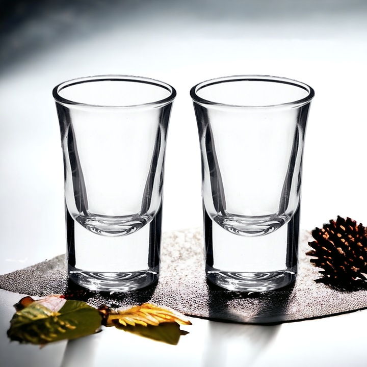 Kieliszki oszukane do wódki 15ml 2x wesele ślub grube dno Młodzi żona mąż