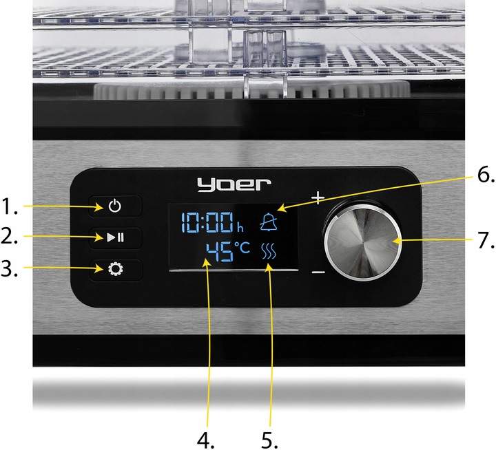 DUŻA Suszarka do Grzybów Owoców Warzyw Yoer INOX +Termoobieg 450W +Timer