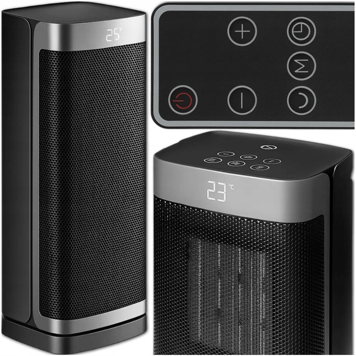 Termowentylator Farelka Cichy 2000W + Timer 4 Tryby Energooszczędny