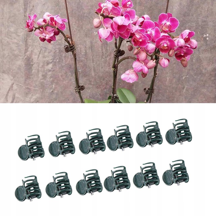 KLIPSY SPINKI DO ROŚLIN STORCZYKÓW CIEMNOZIELONE 100 SZT