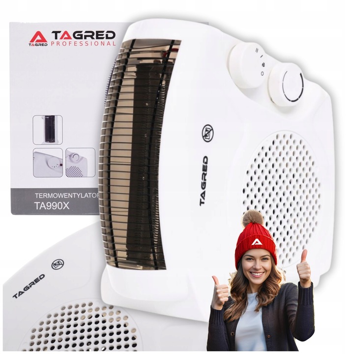 Farelka Elektryczna Termowentylator Grzejnik Ciepło Nawiew Zimno 2000W