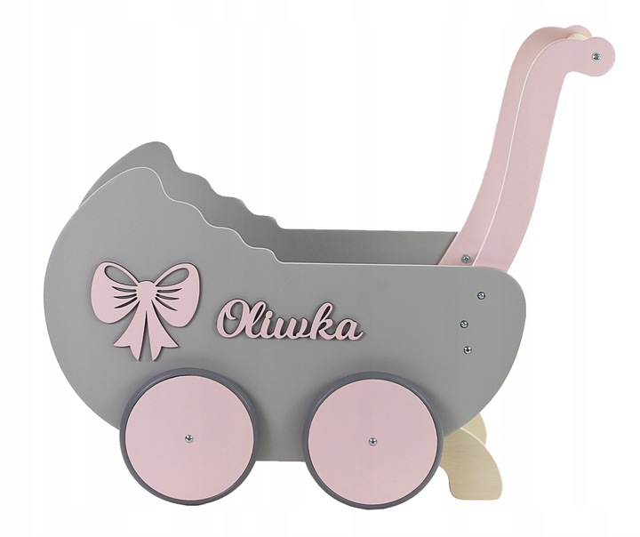 drew WÓZEK DLA LALEK + IMIĘ dekory POŚCIEL stopery