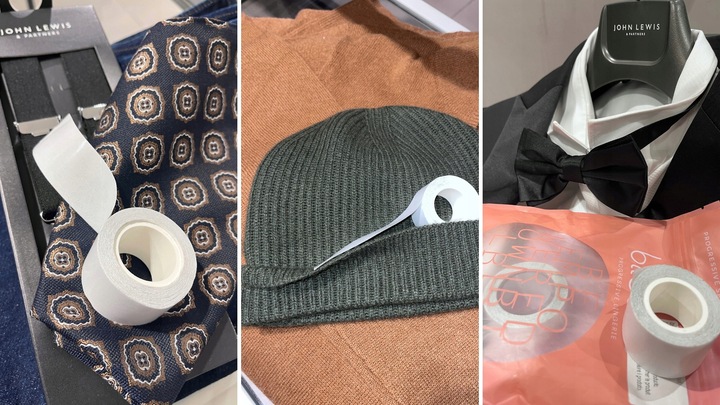 Taśma do ubrań ciała dwustronna silna gruba 3cm